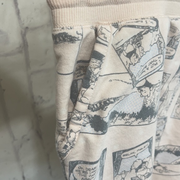 Disney Winnie the Pooh Sleep Shorts Thin Fleece Comic Print Draw String Waist - Picture 4 of 10